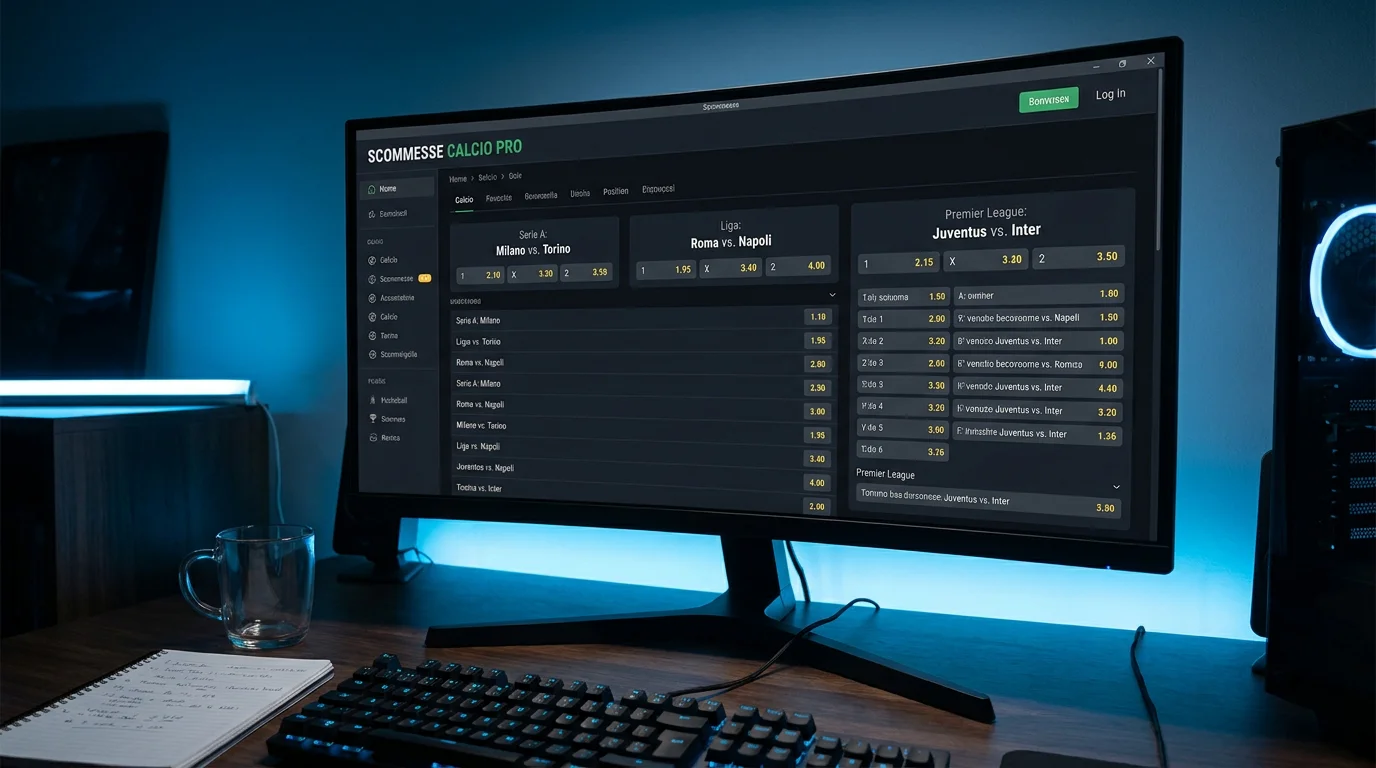 Schermata di un bookmaker italiano con quote dettagliate per analisi di value