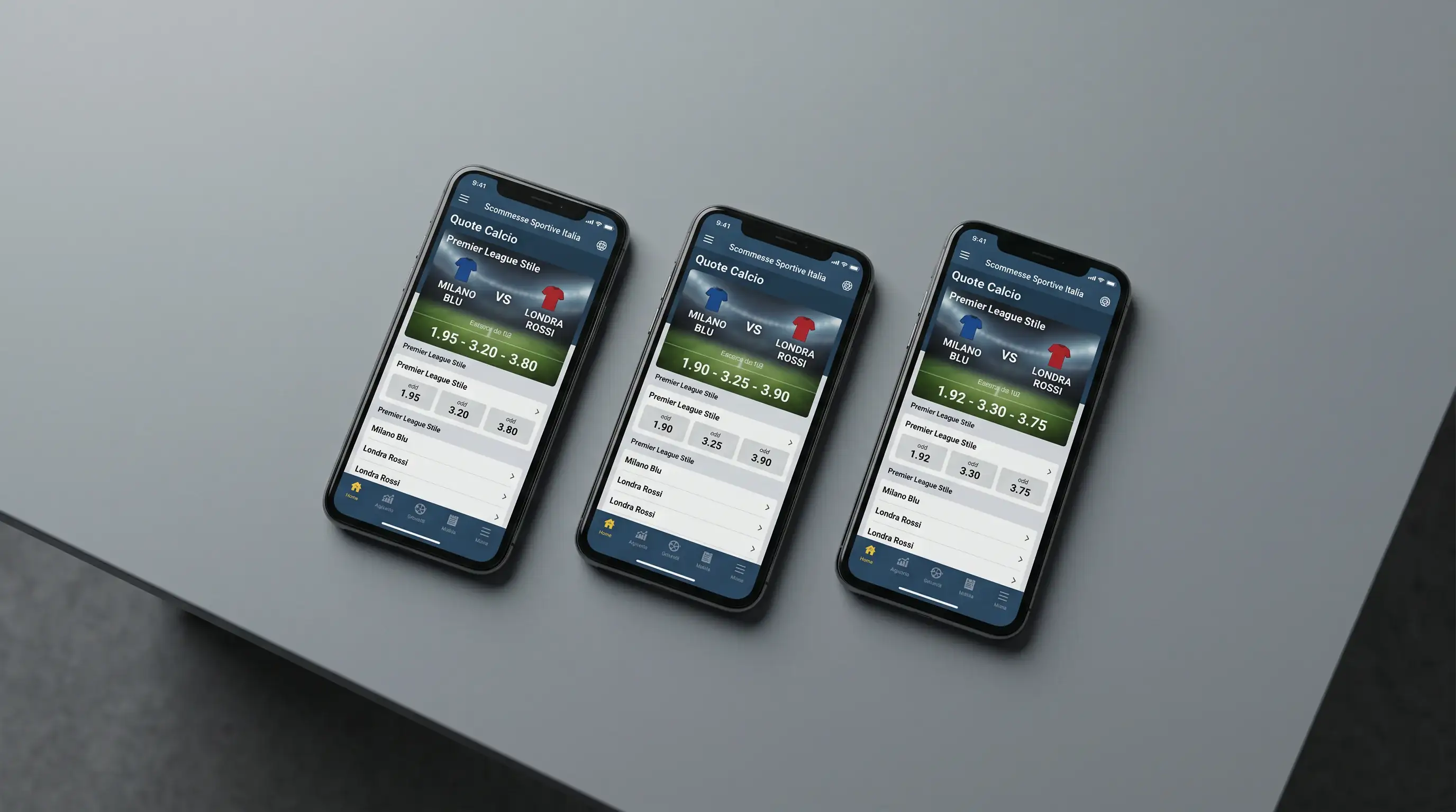 Confronto fra le quote di Premier League su tre bookmaker italiani con licenza ADM
