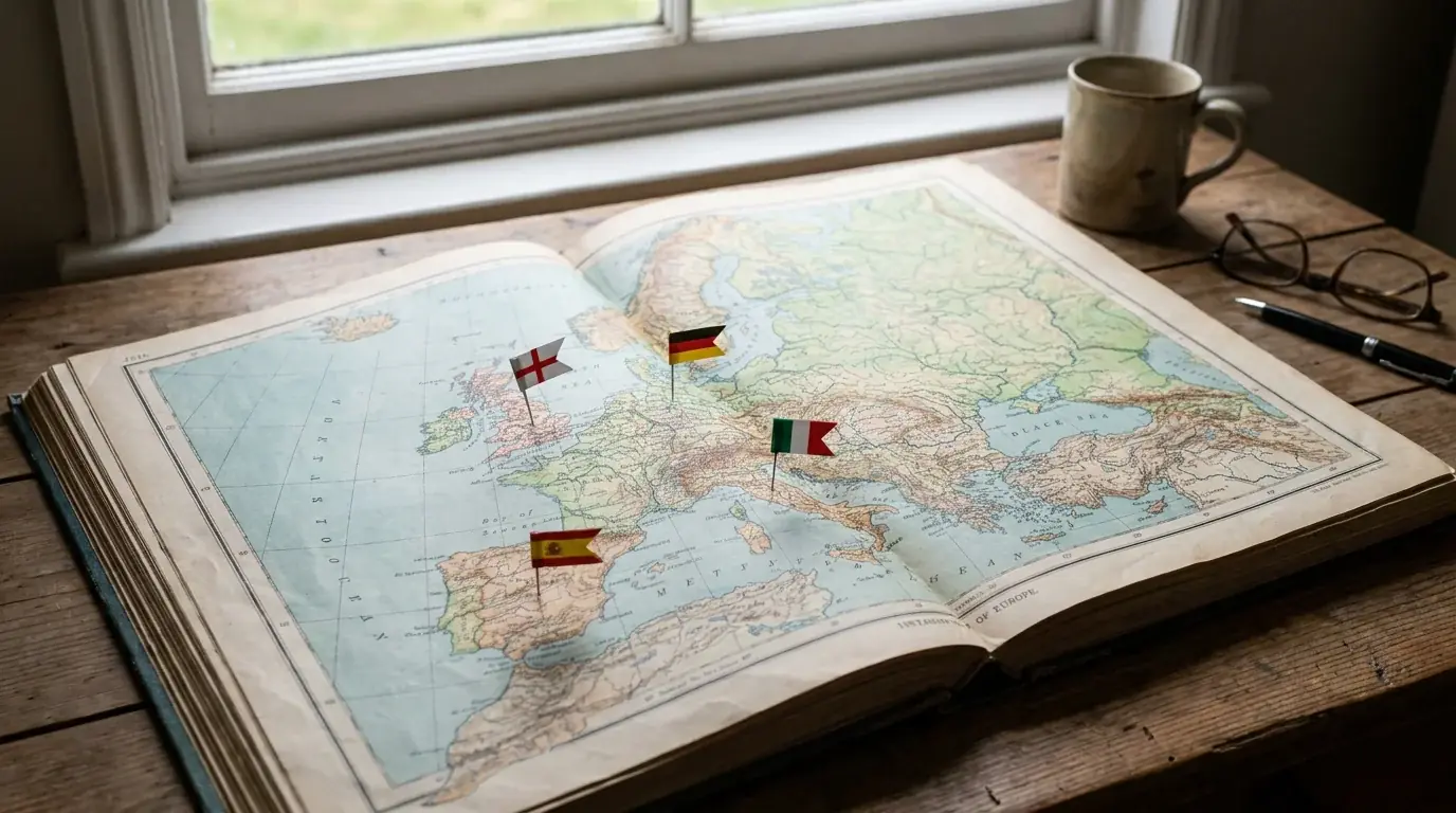 Mappa con le principali coppe nazionali europee a confronto