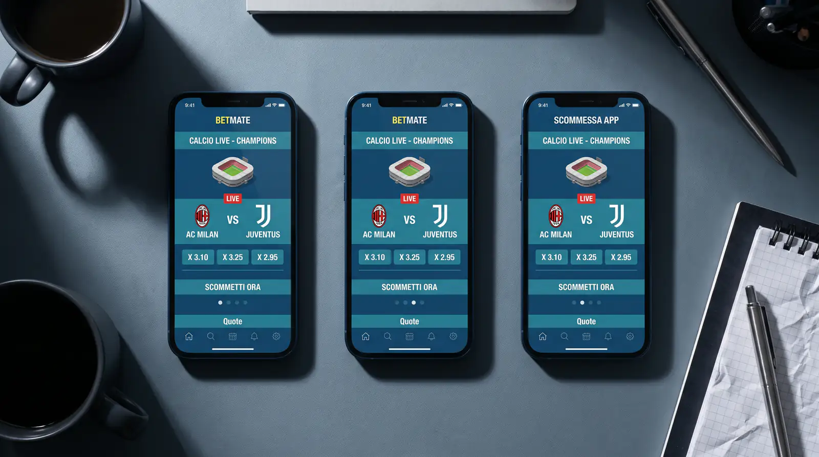 Confronto fra le quote di Champions League su tre bookmaker italiani