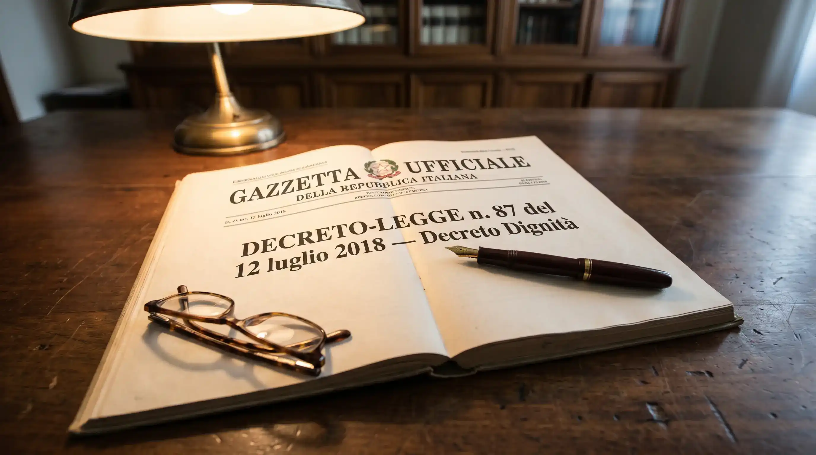 Documento ufficiale del Decreto Dignità del 2018 che ha vietato la pubblicità del gioco d'azzardo in Italia