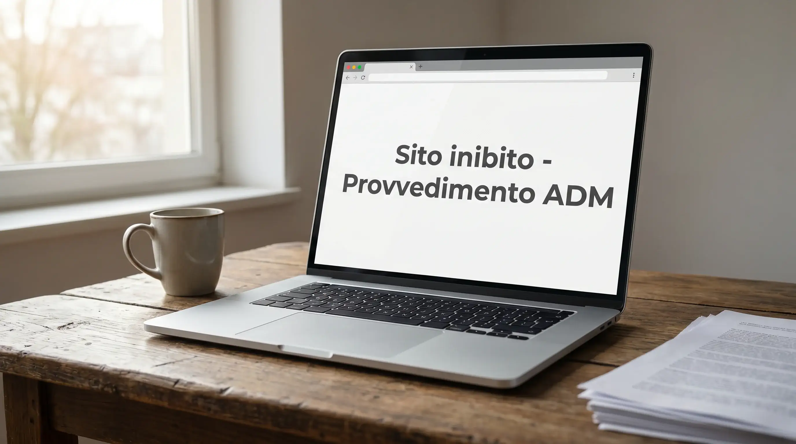 Schermata di un browser che mostra un sito bloccato dall'autorità italiana