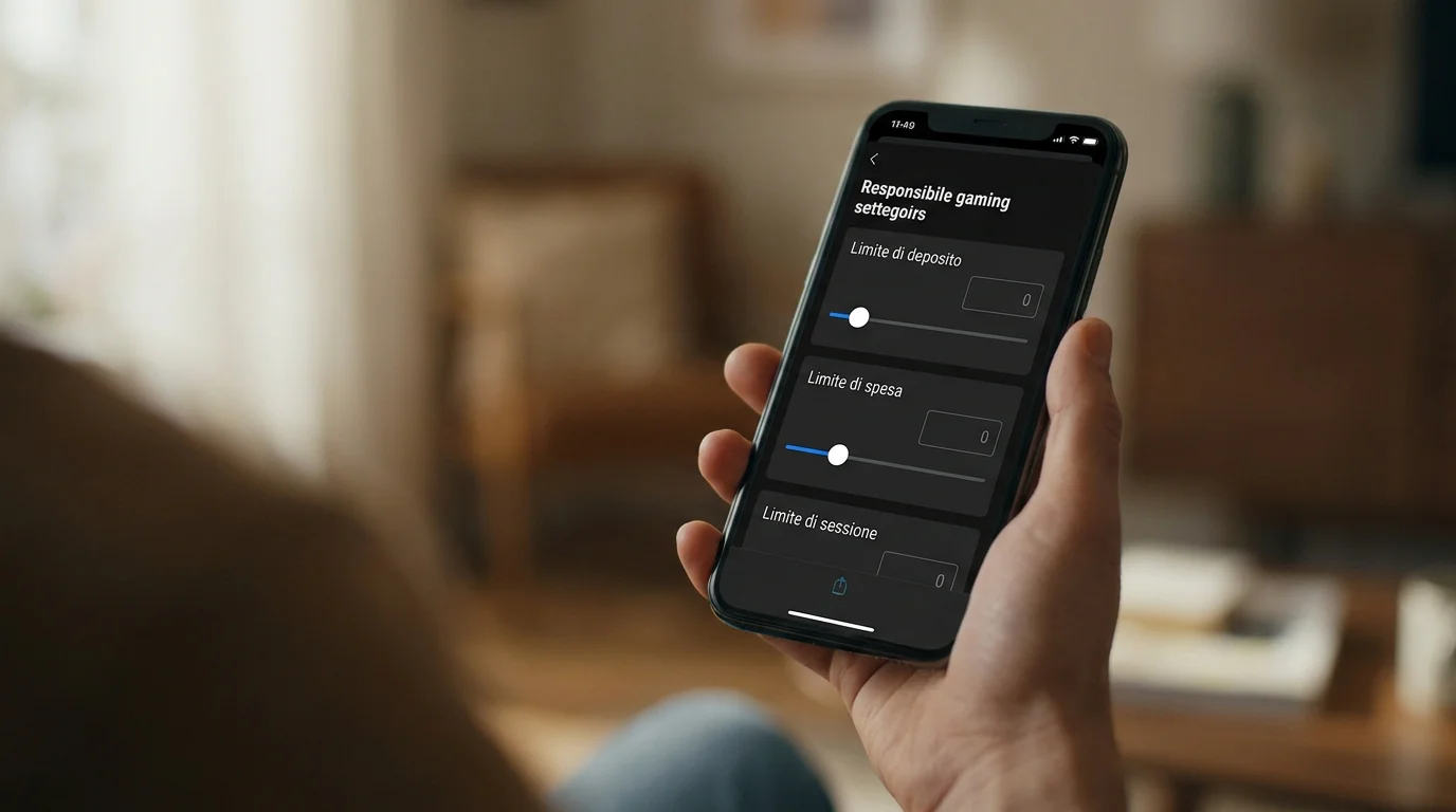 Impostazioni di limite di deposito e spesa attivi su un'app di scommesse