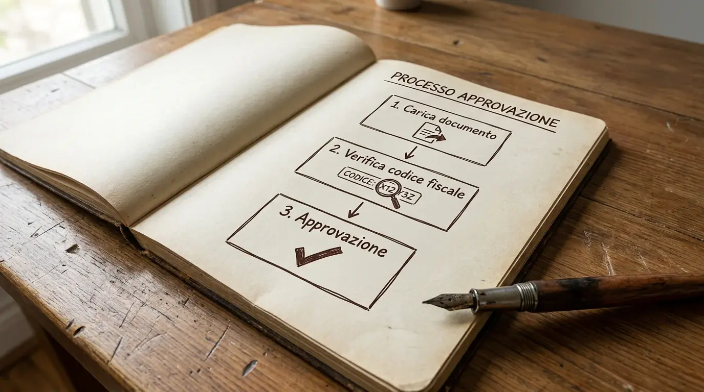 Schema visivo dei passaggi della procedura KYC sui siti scommesse