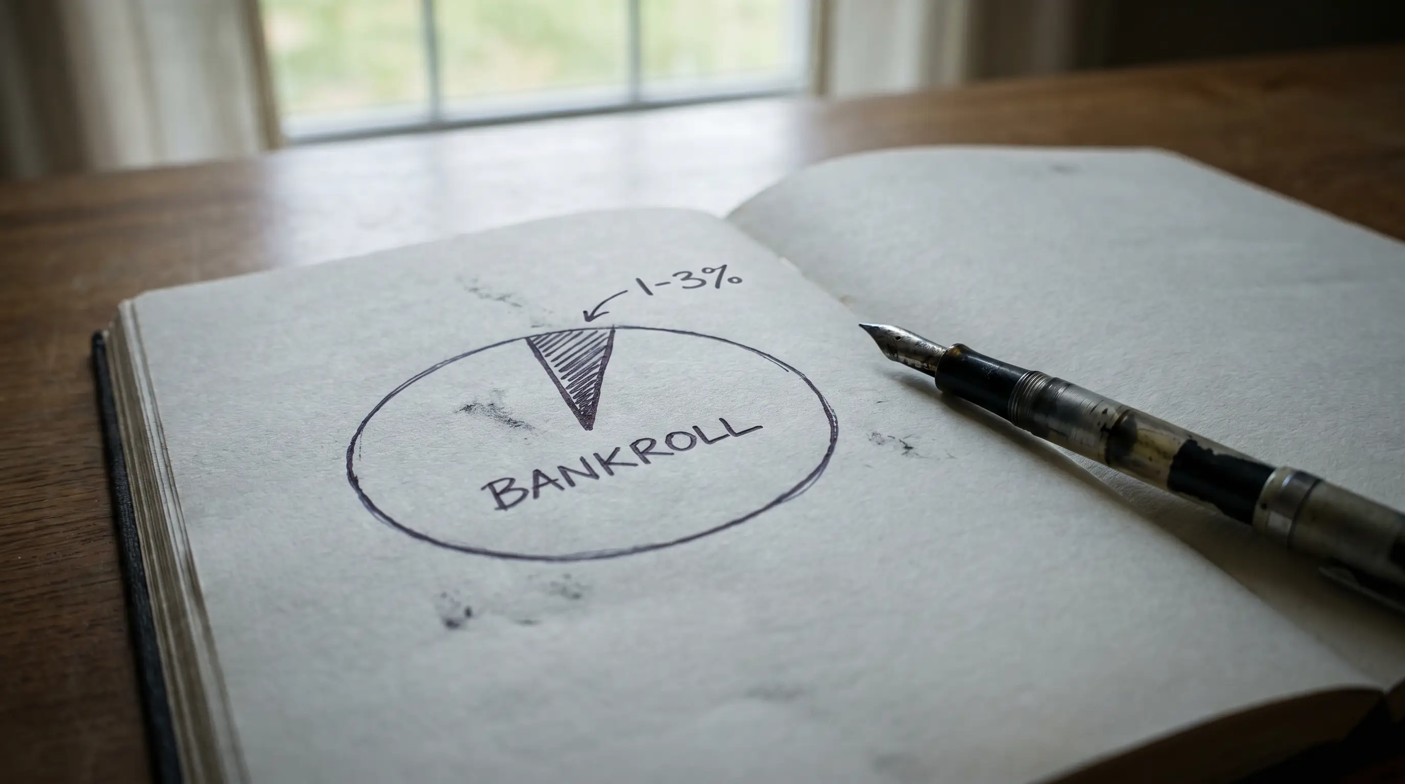 Schema visivo della regola dello stake massimo dell'1-3 percento sul bankroll