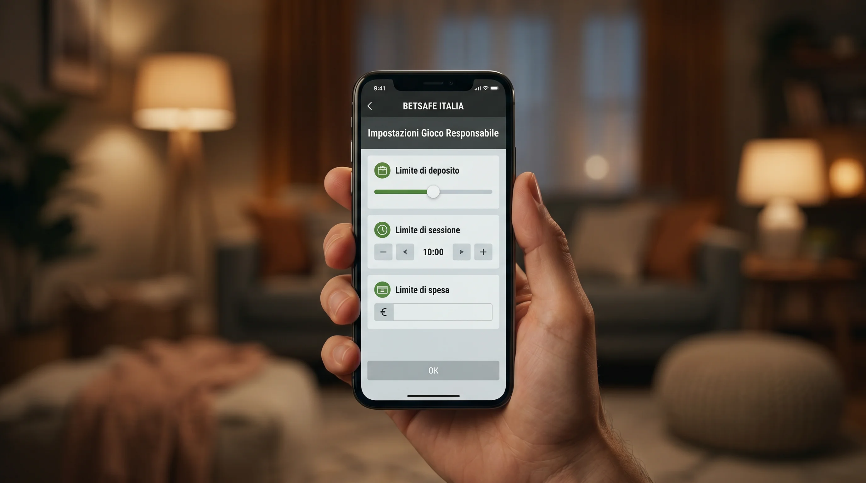 Impostazioni di limiti di deposito su un'app di scommesse italiana