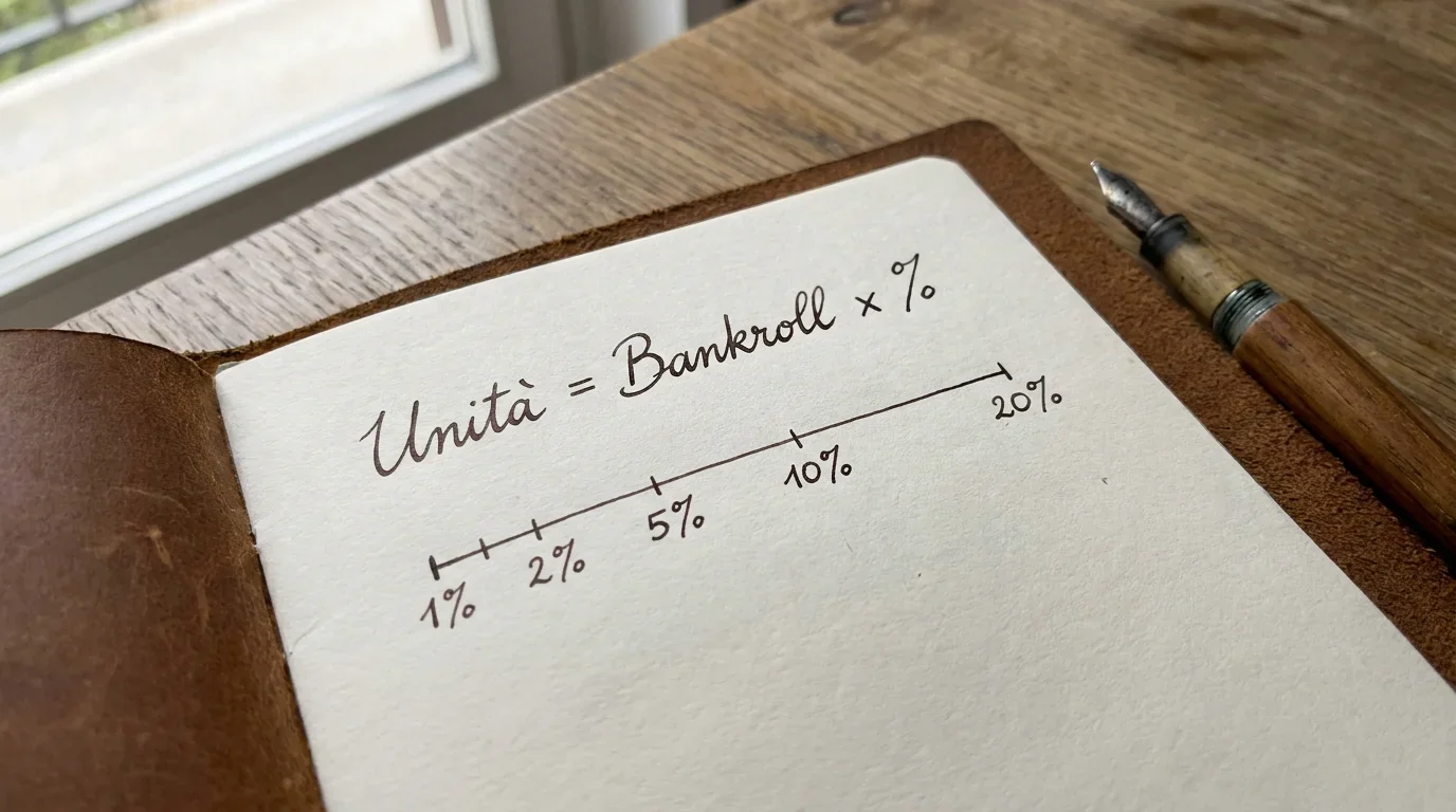 Schema con calcolo dell'unità di puntata in base al bankroll